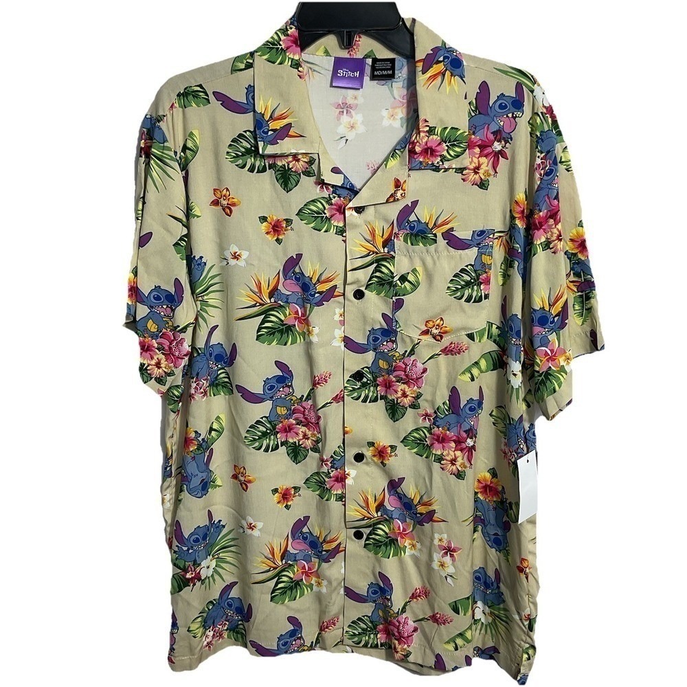 Disney Lilo & Stitch hawaiian shirt NWT Men's Medium 100% Rayon Vacation Novelty - Picture 3 of 9